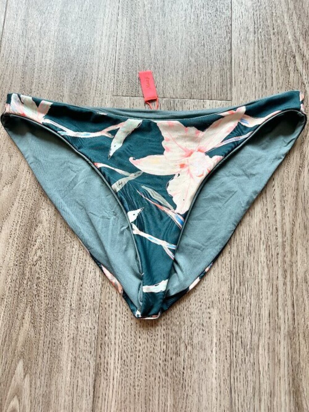 Maaji Amazon Eco Floral Print Reversible Green Bikini Swim Bottom Size L
